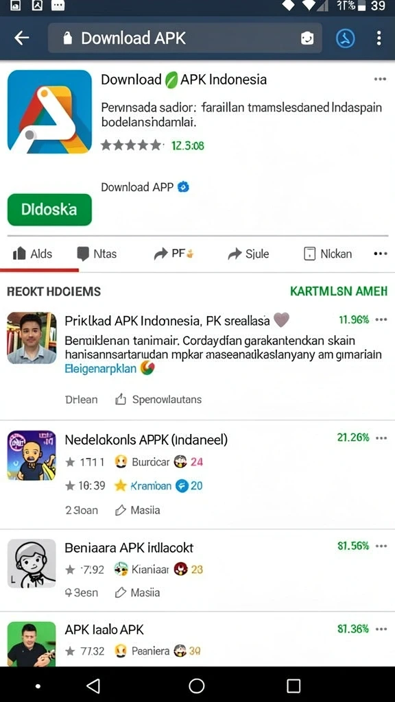 indaaa - Tampilan menu utama yang menarik dan mudah dinavigasi.